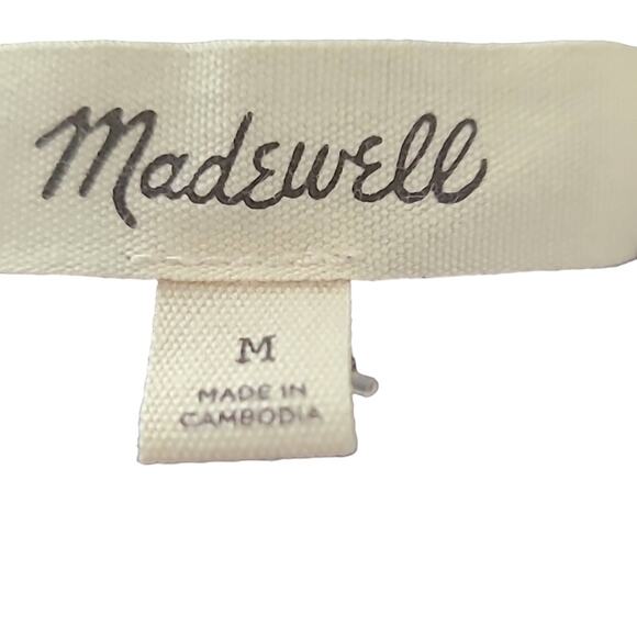 NWOT Madewell Elwood Black Ribbed Knit Knot-Front Long Sleeve Top Size Medium - Picture 5 of 9